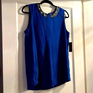 Alfani NWT blouse grommet faux leather detail size 10